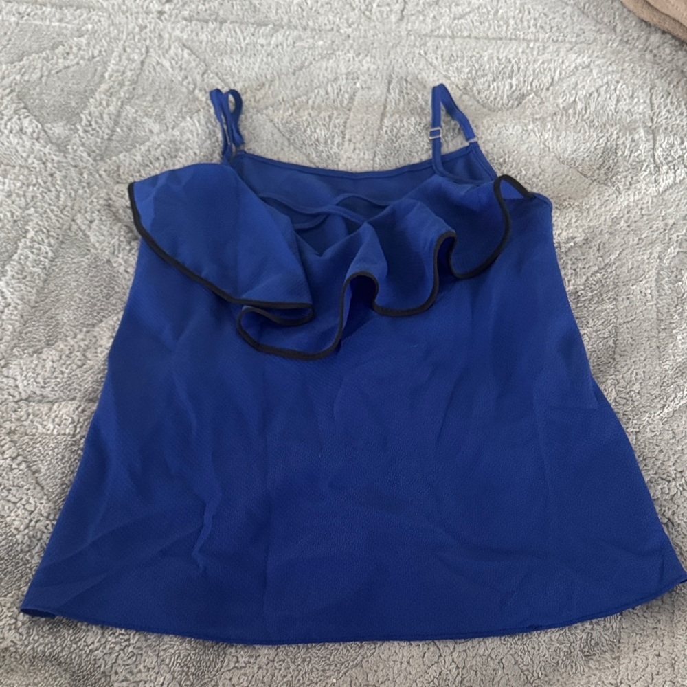 Blue Ruffled Women's Top